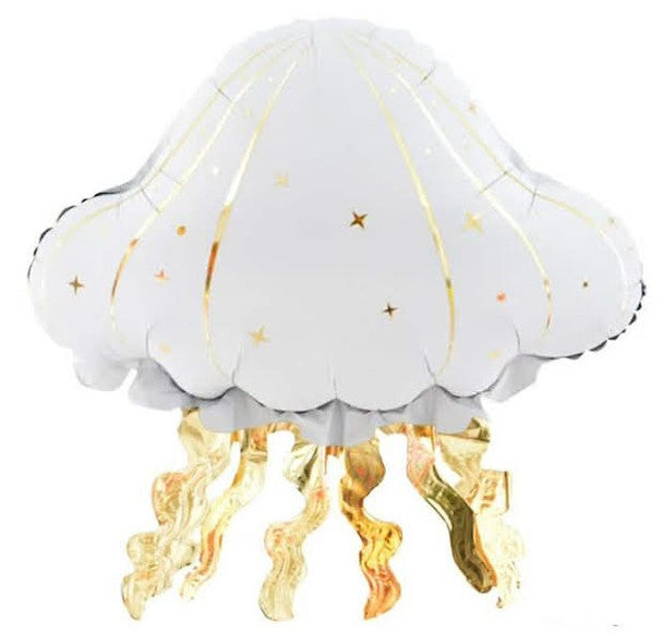 Jelly Fish Foil Balloon White/Gold
