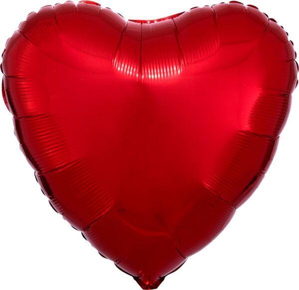 Heart Foil, Metallic Red 17"