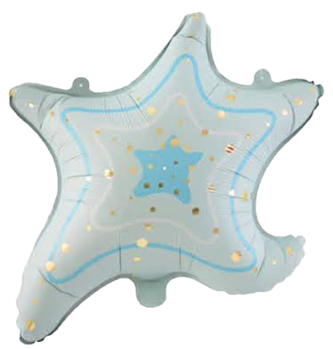 Star Fish Foil Balloon Blue