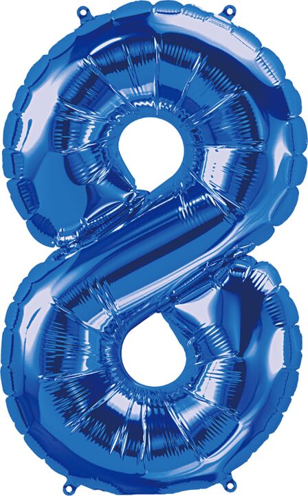 Number 8 Blue 34"