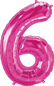 Number 6 Pink 34"