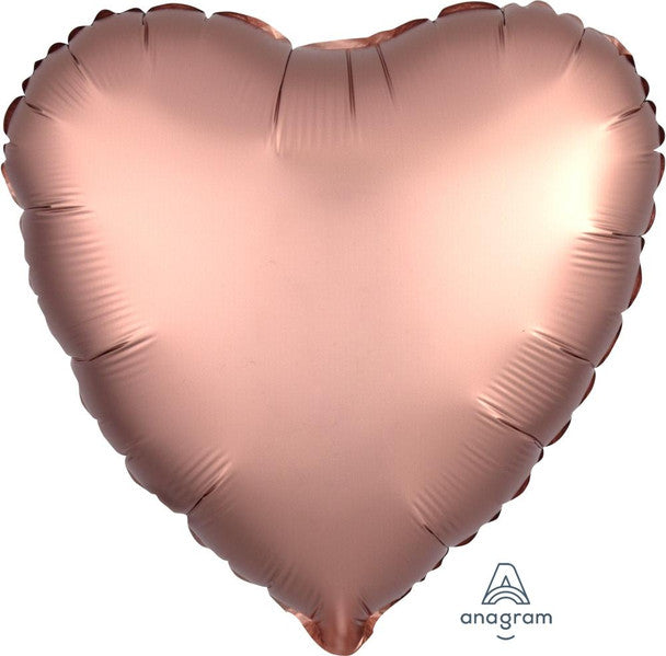 HEART Satin Luxe Rose Gold Copper 18"