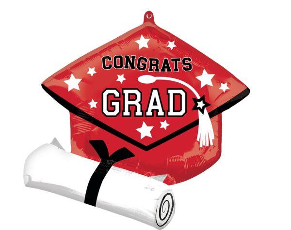 Graduation Cap Red 25"