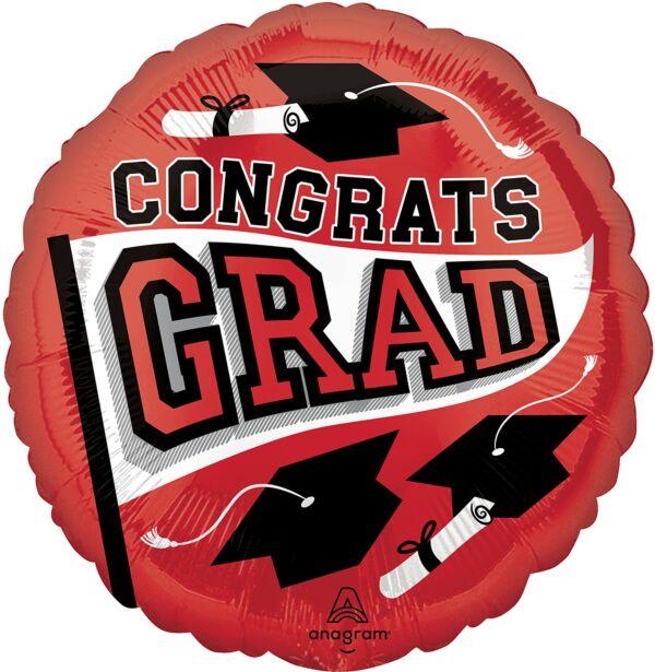 Congrats Grad Red 17"