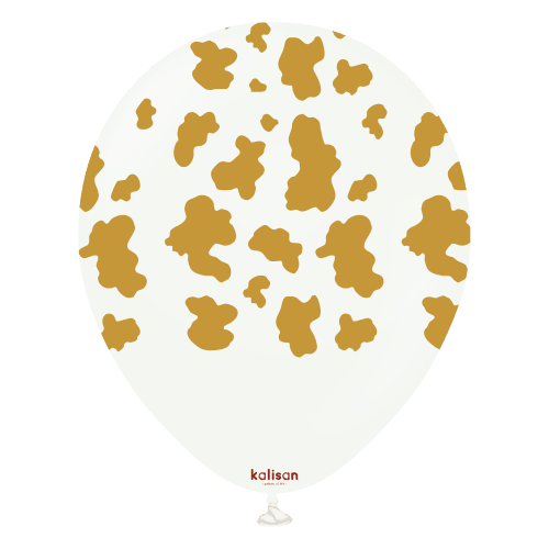 Kalisan Safari Cow White/Gold Print 12"