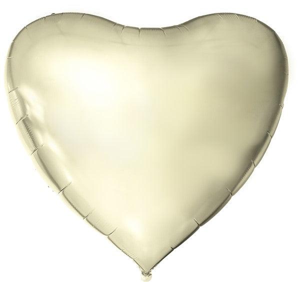 Giant 68" Heart Matte White Gold Foil Balloon