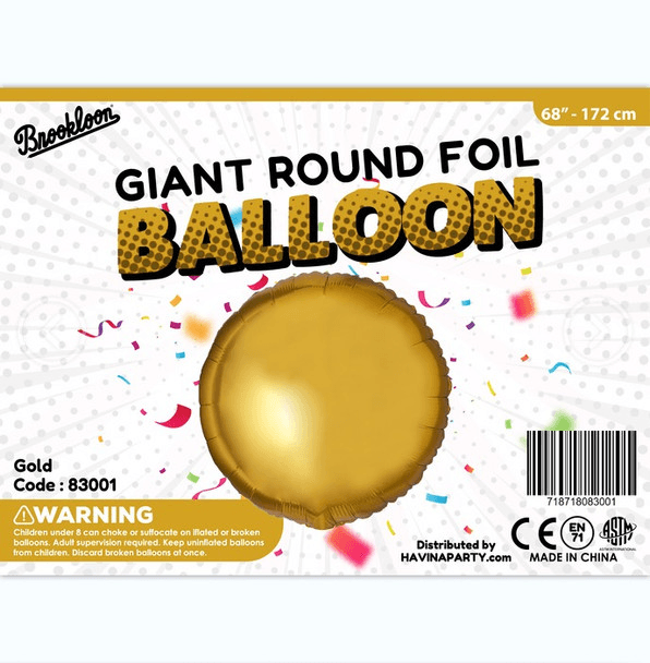 Giant 68" Round Gold Foil Balloon