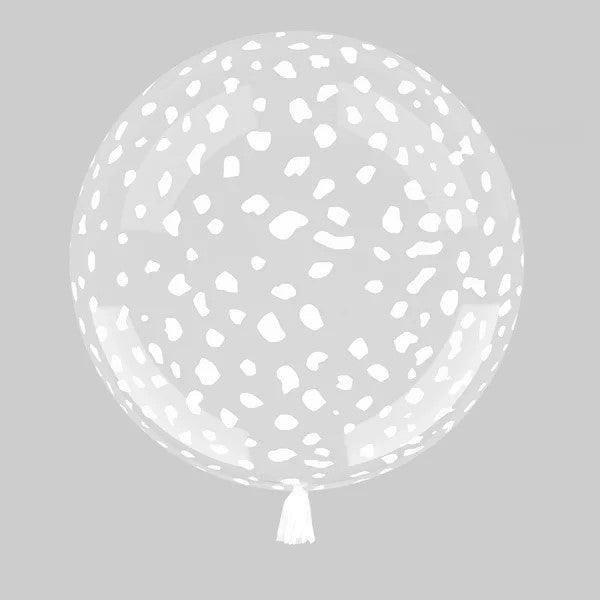 Cheetah/Dalmatian Print Clear - White