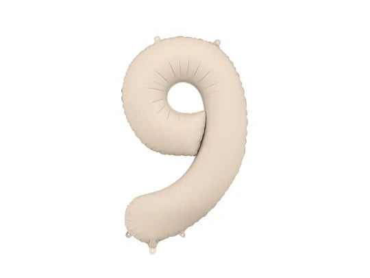 Number 9 Warm Grey Foil Balloon 40"