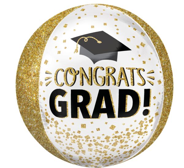 Congrats Grad Gold Glitter ORBZ