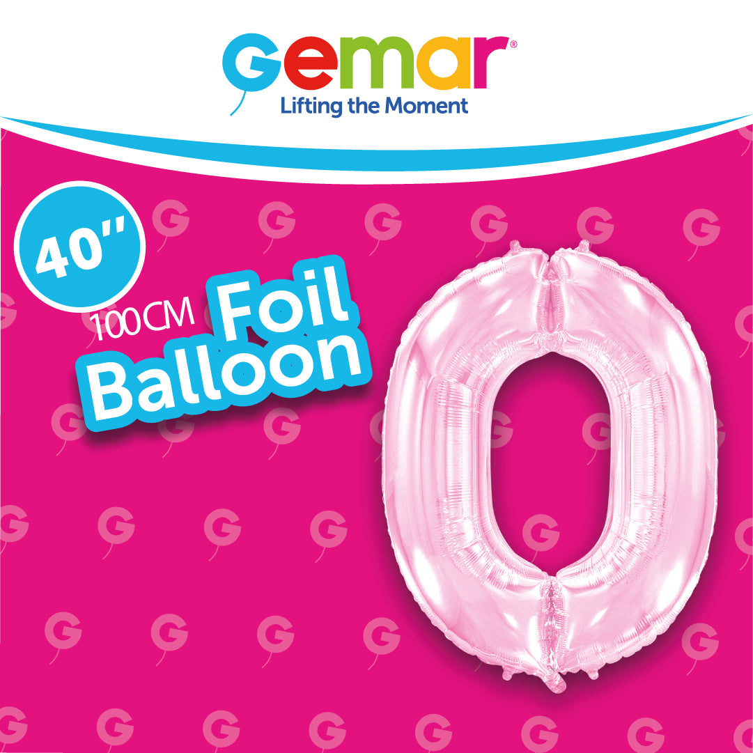 Number 0 Pastel Pink 40"