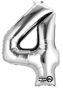 Number 4 Silver 16"