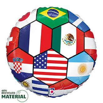 Soccer Ball Nations Foil Balloon