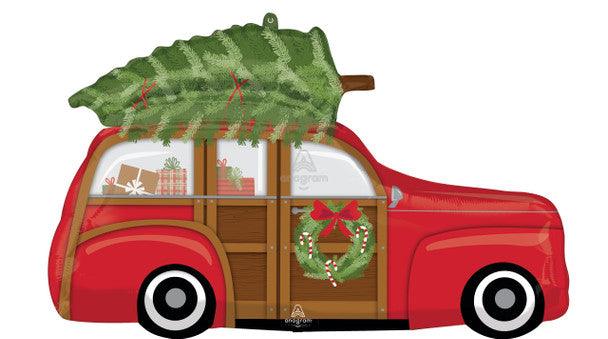 Christmas Woody Wagon with Tree