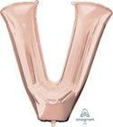 Letter V Rose Gold Anagram (pkg) 1