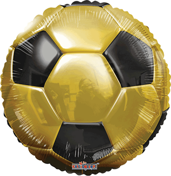 Soccer Ball Gold/Black Foil Balloon