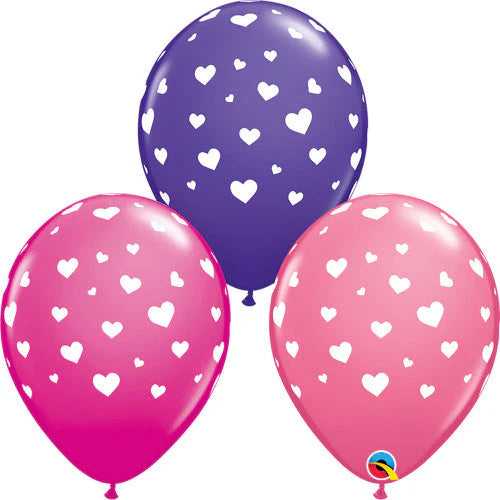 Random Hearts-A-Round Latex - Red/Pink/Purple CLEARANCE 75% OFF