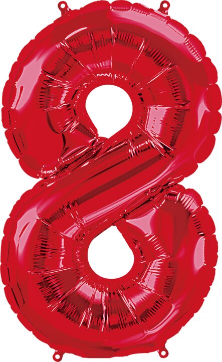 Number 8 Red 34"