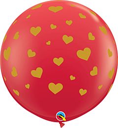 Hearts-A-Round Latex - Red