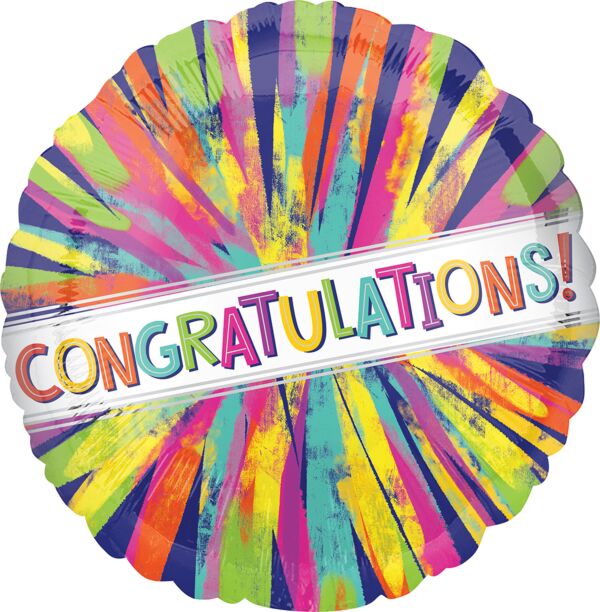 Congrats Painterly Burst Foil Balloon