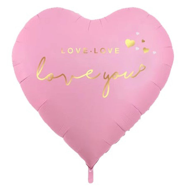 Giant 68" Heart Love You Matte Light Pink Foil Balloon