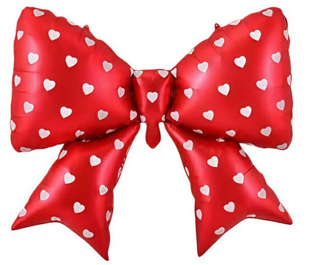 Bow Red w/ White Dots Foil Balloon