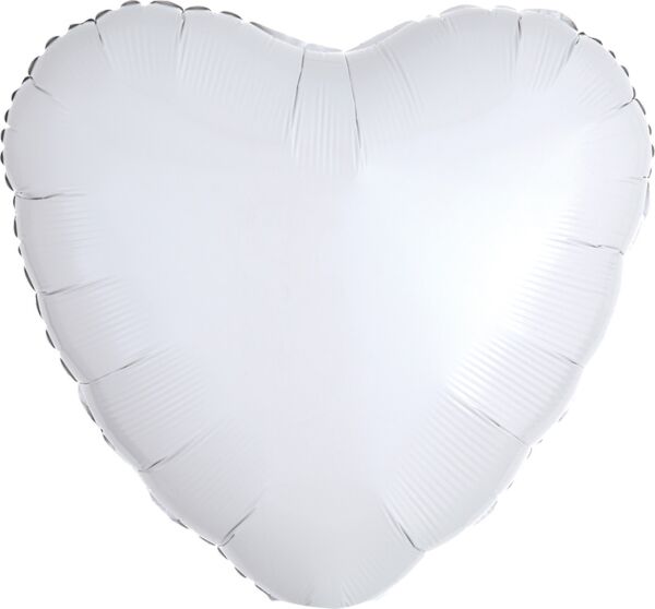 Heart Foil, White 17"