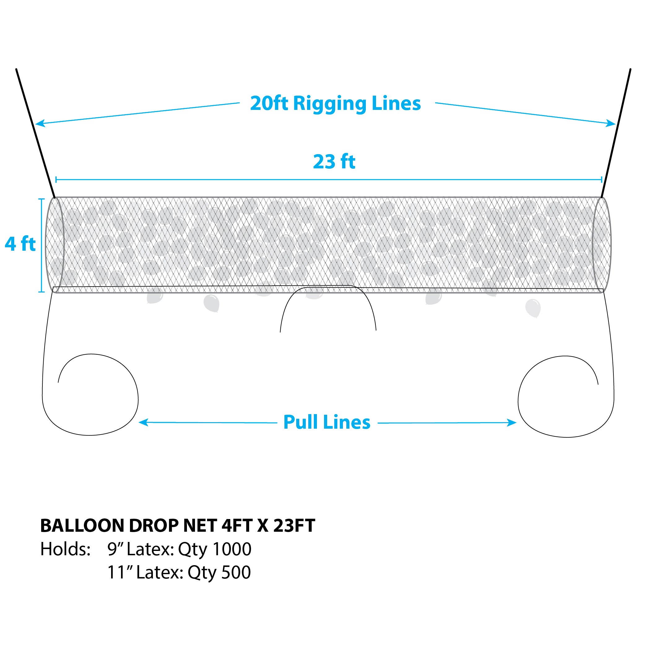 Boss 1000™ – Balloon Drop Net – 23′ x 4.5′