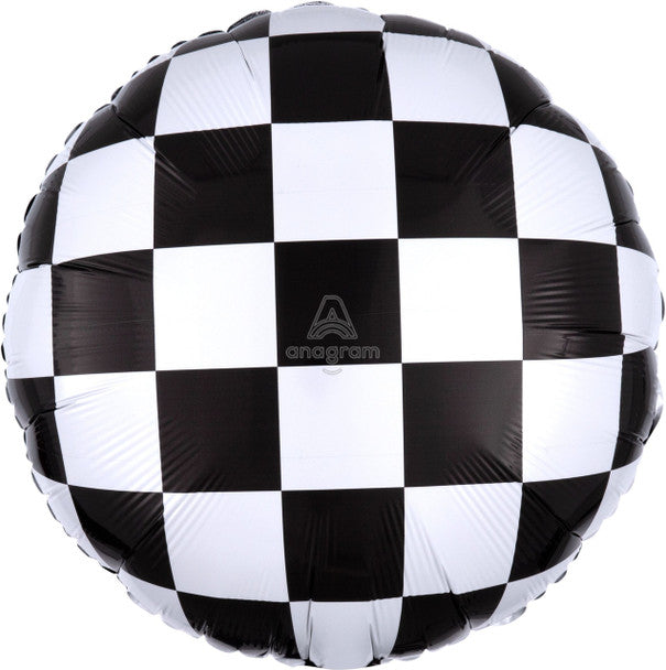 Checkered Black and White Round