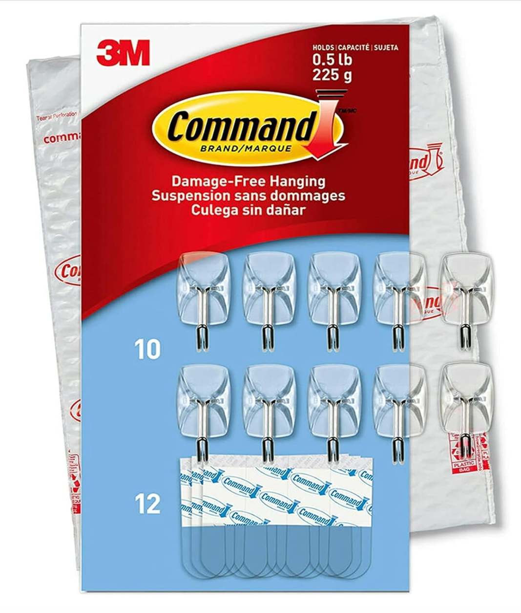 Utility Command Hooks-Clear, 10ct