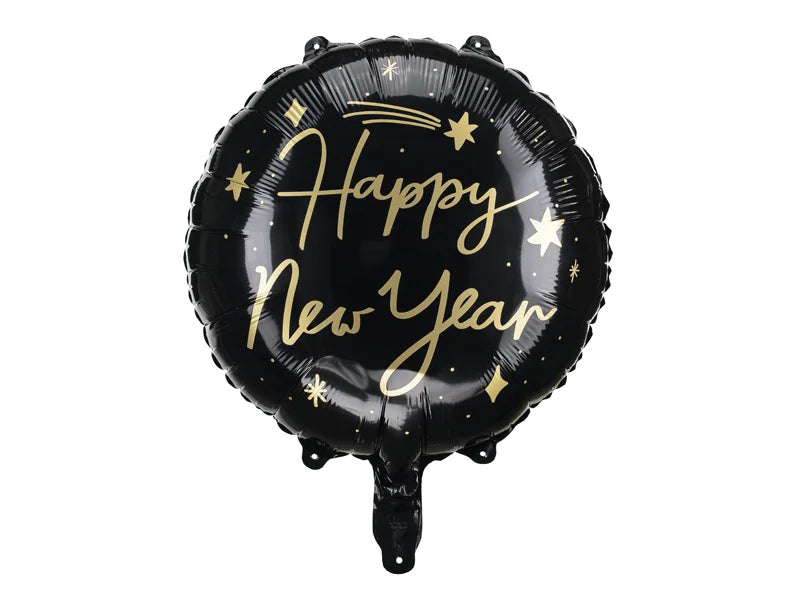 Happy New Year Black 18"