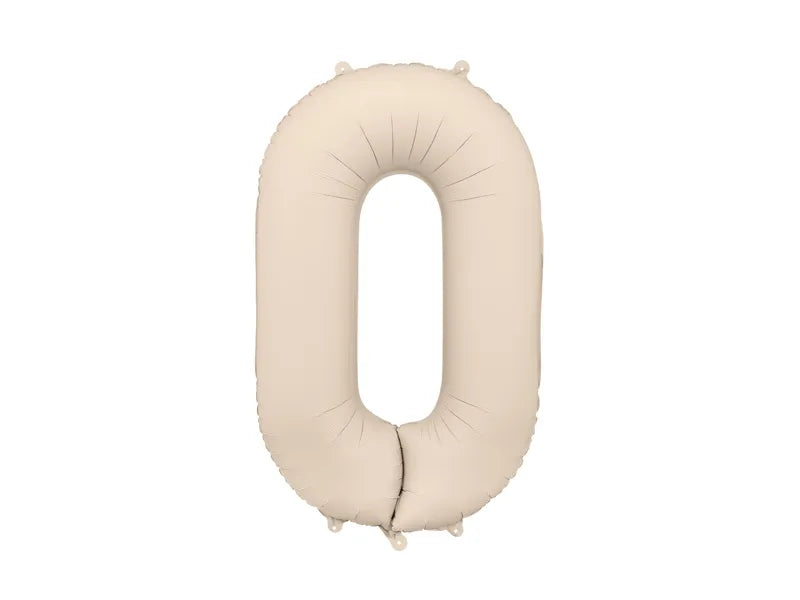 Number 0 Warm Grey Foil Balloon 40"