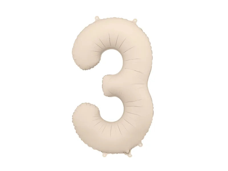 Number 3 Warm Grey Foil Balloon 40"