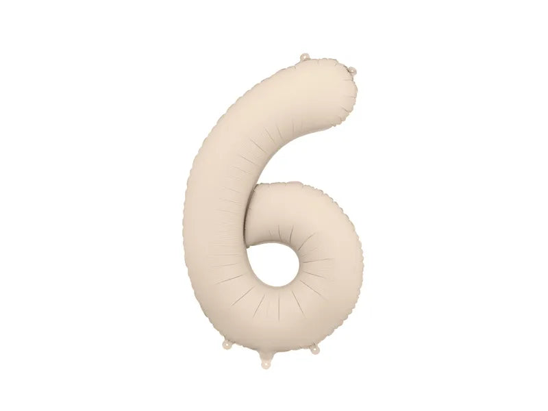 Number 6 Warm Grey Foil Balloon 40"