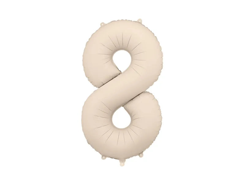 Number 8 Warm Grey Foil Balloon 40"