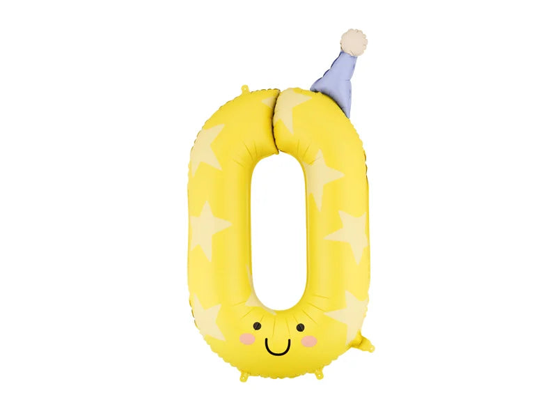 Number 0 Party Yellow Foil Balloon 40"
