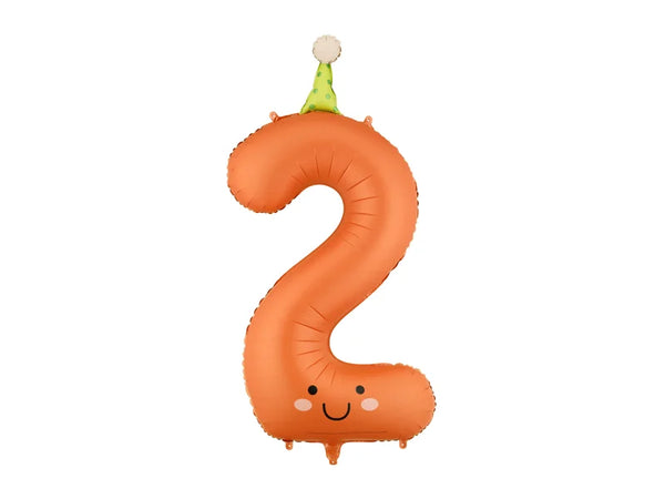 Number 2 Party Orange Foil Balloon 40"
