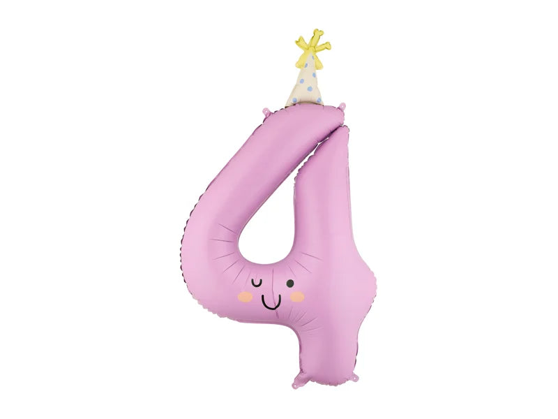 Number 4 Party Pink Foil Balloon 40"