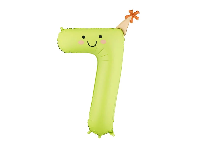 Number 7 Party Light Green Foil Balloon 40"