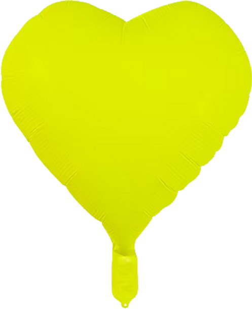 HEART Neon Yellow, 18"
