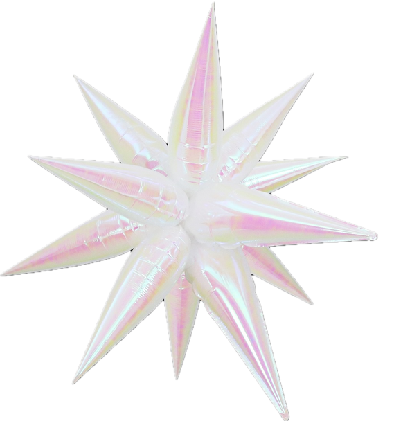 Exploding Star White Iridescent 40"