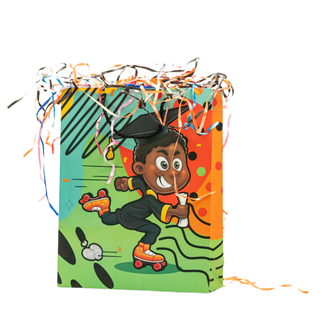 Melanin Graduation Gift Bag - Boy On Skates