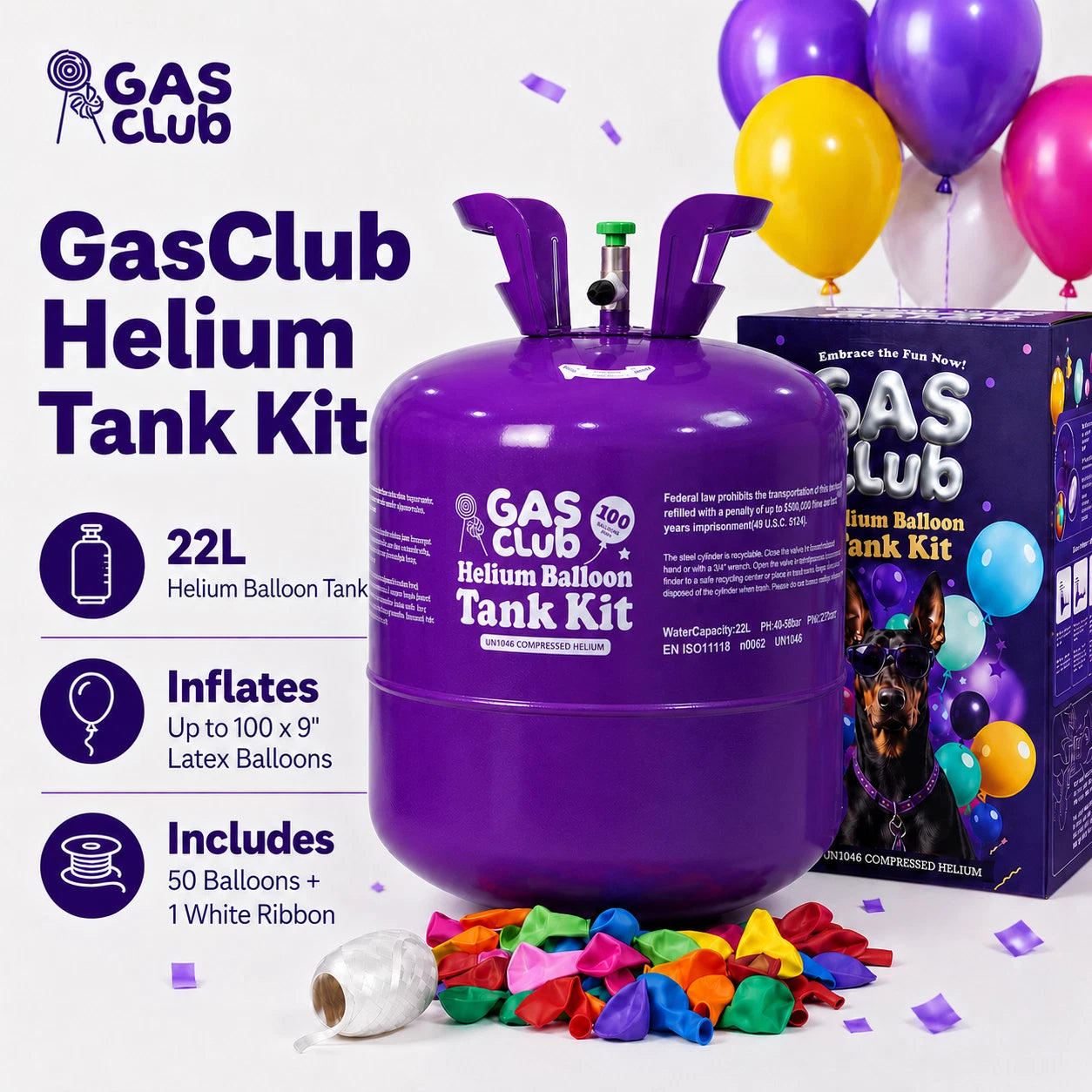 Helium, Tank (25 cf/22.3l) - (In-store pickup only)