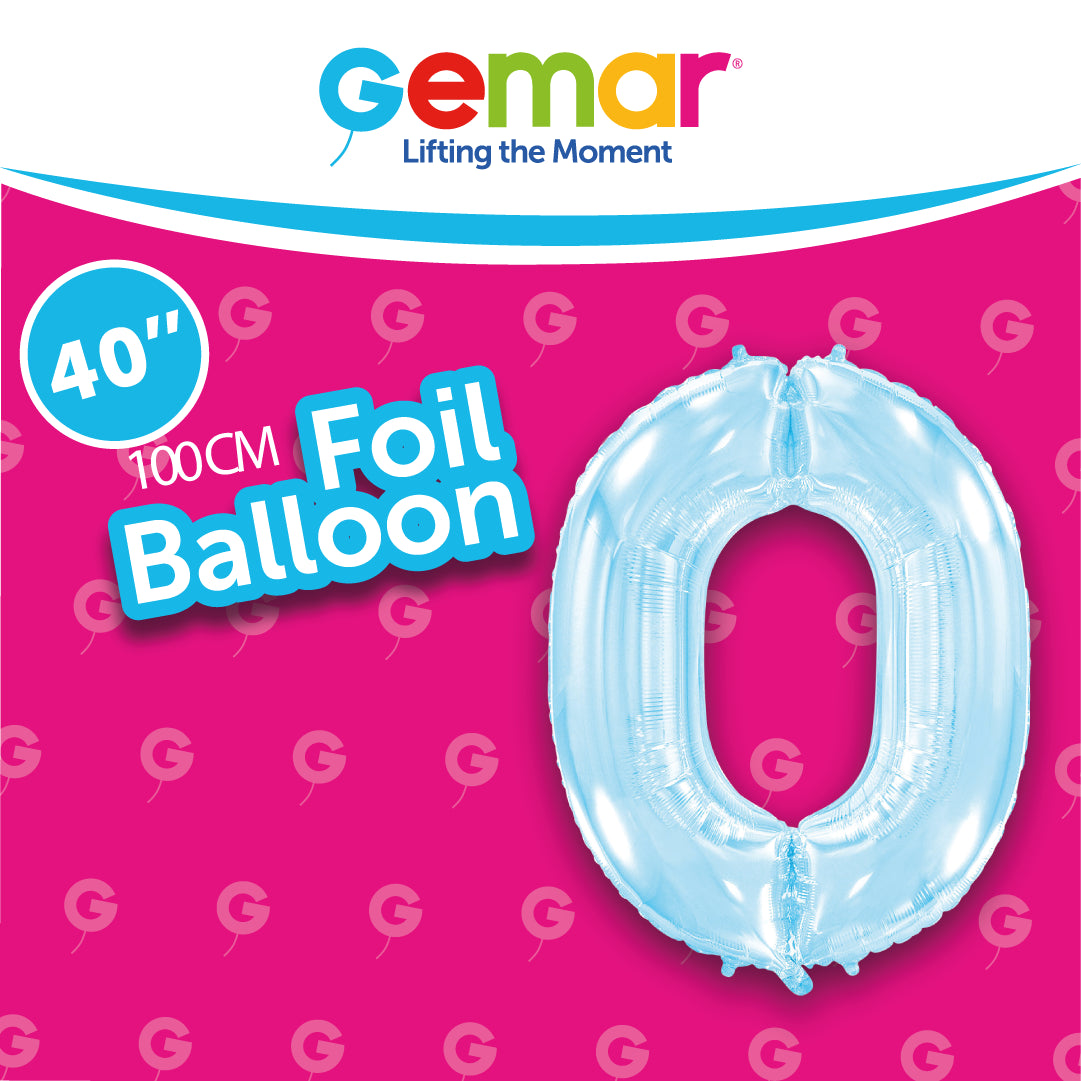 Number 0 Pastel Blue 40"
