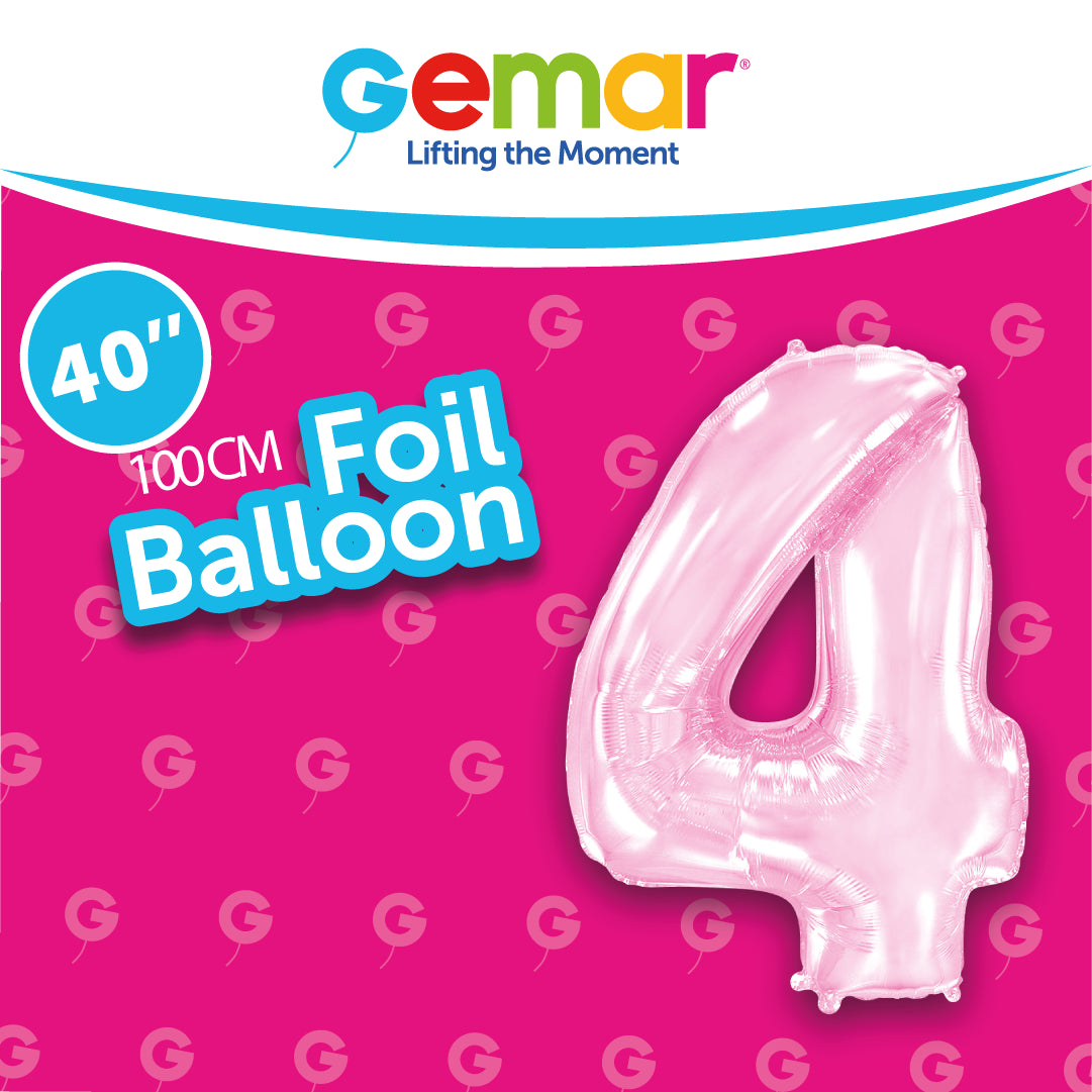 Number 4 Pastel Pink 40"