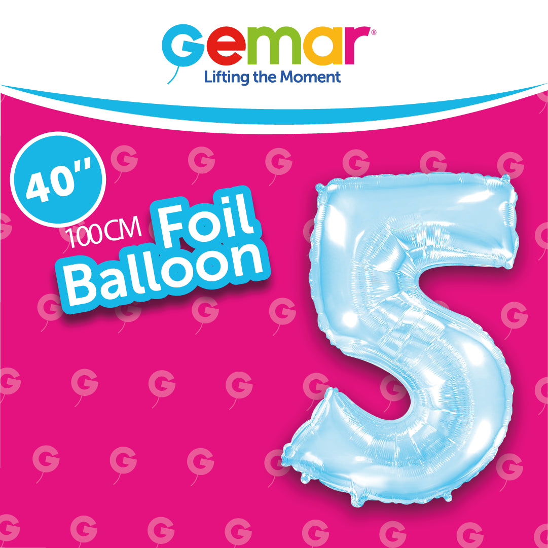 Number 5 Pastel Blue 40"