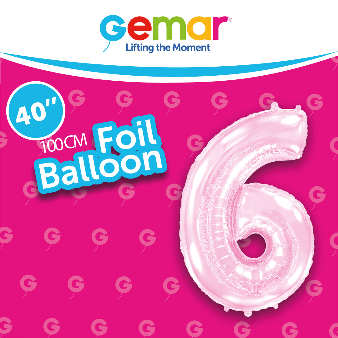 Number 6 Pastel Pink 40"