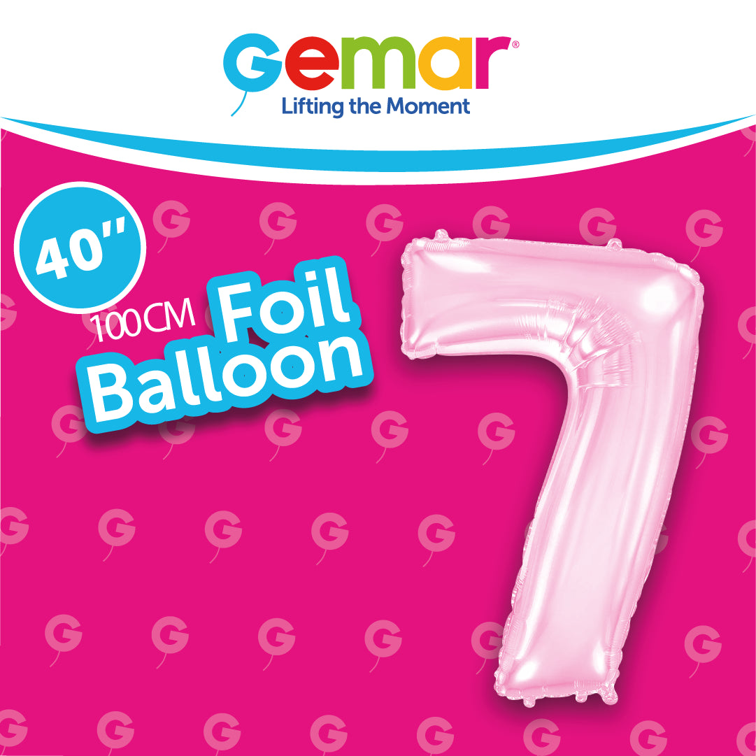 Number 7 Pastel Pink 40"