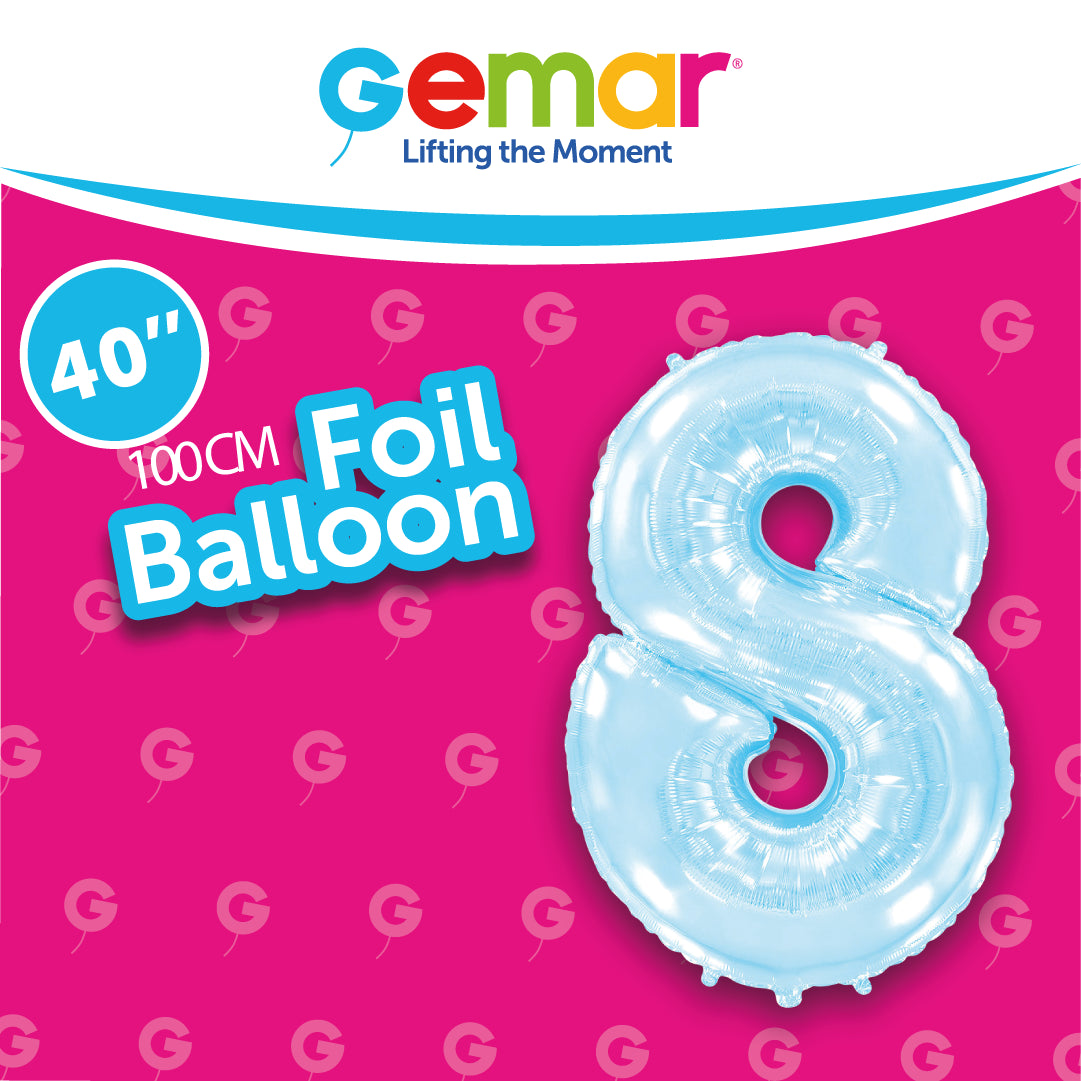 Number 8 Pastel Blue 40"