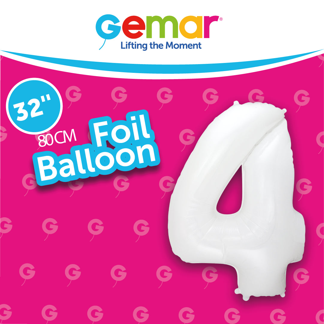 Number 4 White 32"